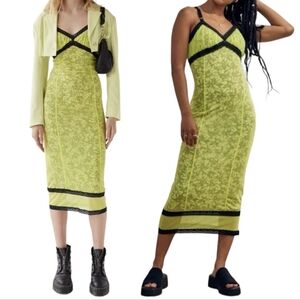 NWT Urban Outfitters light green mesh dress daisies
